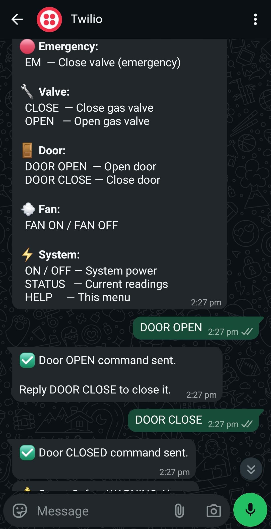 WhatsApp control conversation